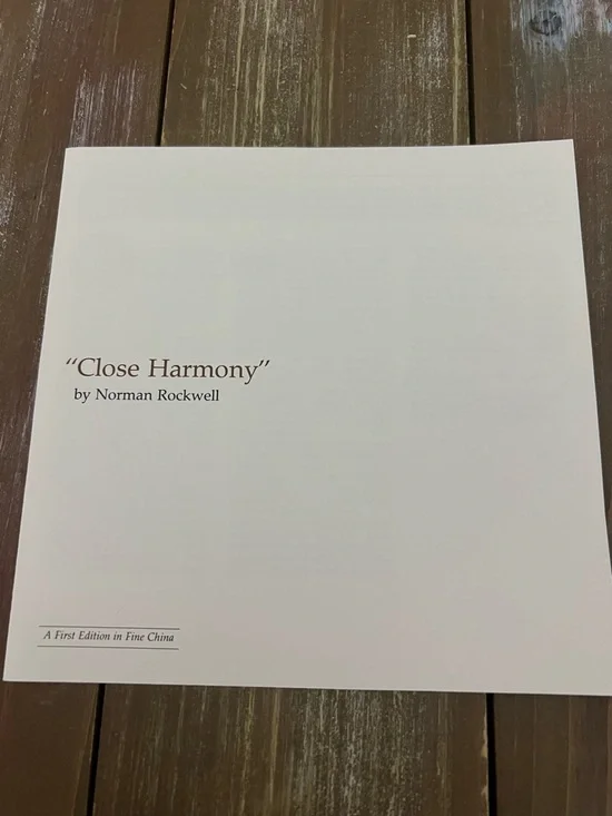 Norman Rockwell 'Close Harmony' Collectible Plate Limited Edition W Everything - Picture 10 of 15